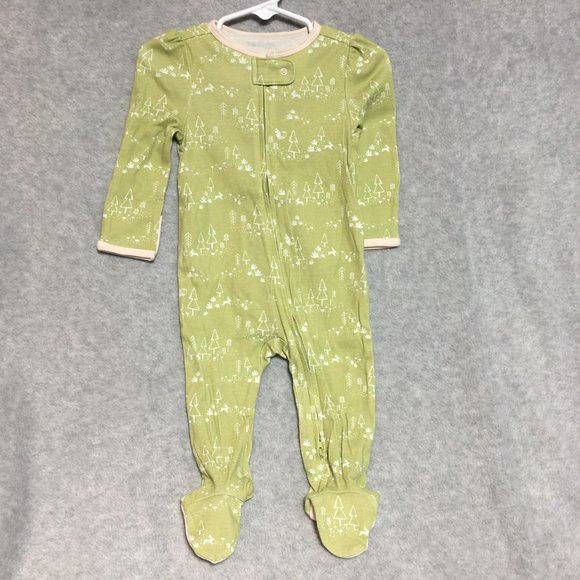 Cloud Island Baby Girl 3pk Sleep N Play 6-9m Footie Pajamas Zip-Up Pink Green - Picture 6 of 12